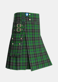 Utility_Douglas_alternative_threadcount_Tartan_4083_kilt_side_image_with_pleated_design_and_adjustable_buckles_for_men