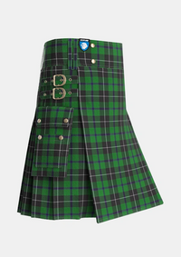 Utility_Douglas_alternative_threadcount_Tartan_4083_kilt_side_image_with_pleated_design_and_adjustable_buckles_for_men