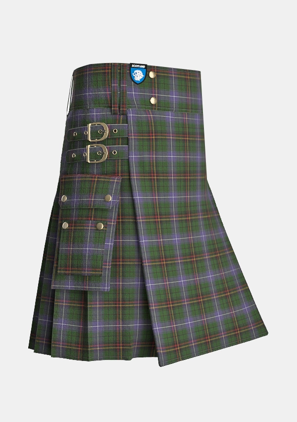 Utility_Dow_Aerlift_Tartan_10704_kilt_side_image_with_pleated_design_and_adjustable_buckles_for_men