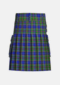 Utility_Dowling_Tartan_4708_kilt_back_image_with_pleated_design_and_adjustable_buckles_for_men