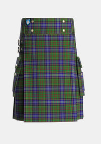 Utility_Drennan_Tartan_4710_kilt_front_image_with_pleated_design_and_adjustable_buckles_for_men