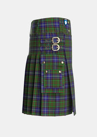 Utility_Drennan_Tartan_4710_kilt_right_image_with_pleated_design_and_adjustable_buckles_for_men