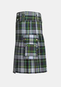 Utility_Dress_Gordon_tartan_kilt_left_image_with_pleated_design_and_adjustable_buckles_for_men
