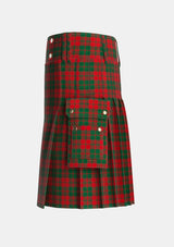 Utility_Drummond_3_Tartan_897_kilt_left_image_with_pleated_design_and_adjustable_buckles_for_men