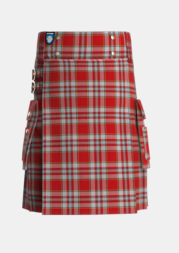 Utility_Drummond_of_Perth_Dress_3_Tartan_1720_kilt_front_image_with_pleated_design_and_adjustable_buckles_for_men