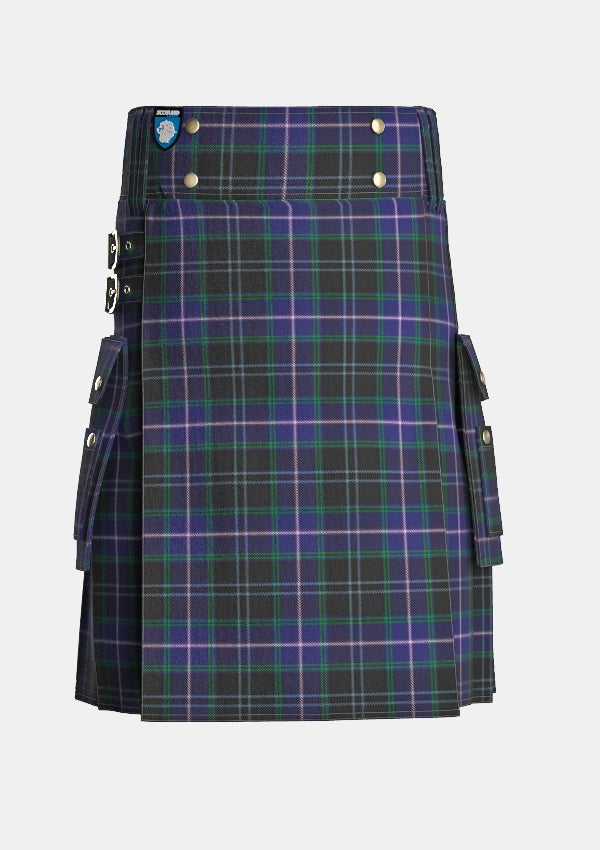 Utility_Dugan_Tartan_7483_kilt_front_image_with_pleated_design_and_adjustable_buckles_for_men