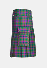 Utility_Dunans_Rising_Tartan_10821_kilt_left_image_with_pleated_design_and_adjustable_buckles_for_men