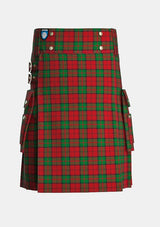 Utility_Dunbar_tartan_1472_kilt_front_image_with_pleated_design_and_adjustable_buckles_for_men
