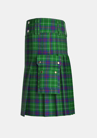 Utility_Duncan_tartan_1112_kilt_left_image_with_pleated_design_and_adjustable_buckles_for_men