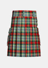 Utility_Dundee_tartan_844_kilt_back_image_with_pleated_design_and_adjustable_buckles_for_men