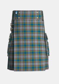 Utility_Dunn_tartan_6481_kilt_front_image_with_pleated_design_and_adjustable_buckles_for_men
