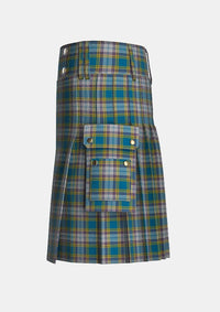 Utility_Dunn_tartan_6481_kilt_left_image_with_pleated_design_and_adjustable_buckles_for_men