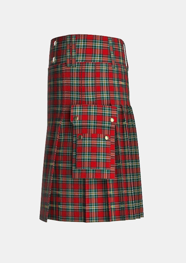 Utility_Dunne_Jordan_Tartan_12433_kilt_left_image_with_pleated_design_and_adjustable_buckles_for_men