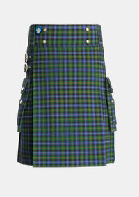 Utility_Dyce_3_Tartan_1266_kilt_front_image_with_pleated_design_and_adjustable_buckles_for_men