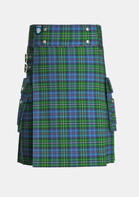 Utility_Dyer_Tartan_4027_kilt_front_image_with_pleated_design_and_adjustable_buckles_for_men