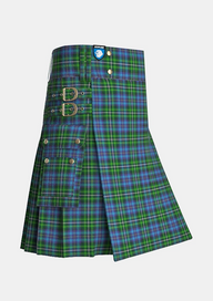 Utility_Dyer_Tartan_4027_kilt_side_image_with_pleated_design_and_adjustable_buckles_for_men