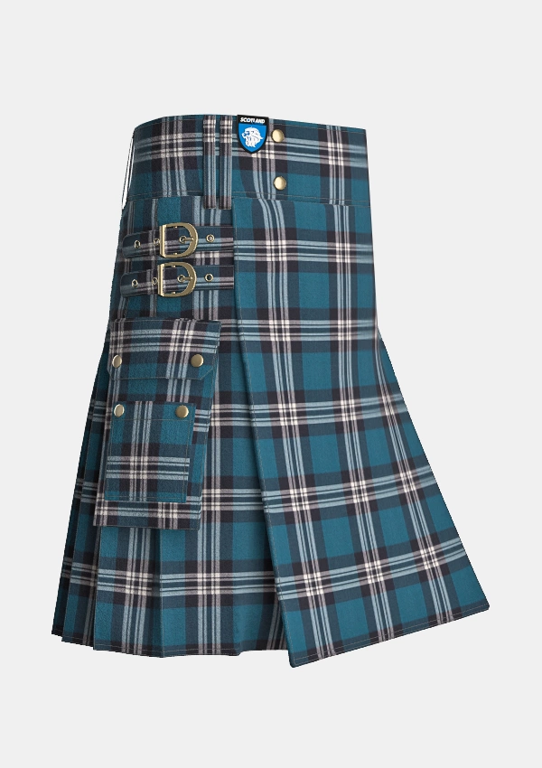 Utility_Earl_of_St_Andrews_tartan_85_kilt_side_image_with_pleated_design_and_adjustable_buckles_for_men