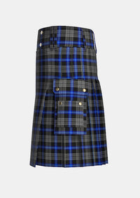 Utility_Earthrise_Tartan_kilt_left_image_with_pleated_design_and_adjustable_buckles_for_men