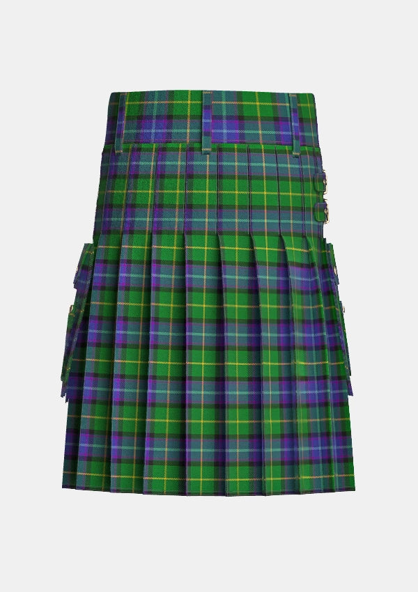 Utility_East_Lothian_Tartan_2561_kilt_back_image_with_pleated_design_and_adjustable_buckles_for_men