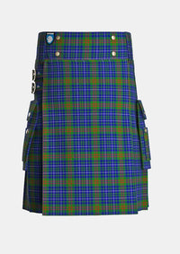 Utility_Edmonstone_of_Duntreath_Tartan_10398_kilt_front_image_with_pleated_design_and_adjustable_buckles_for_men