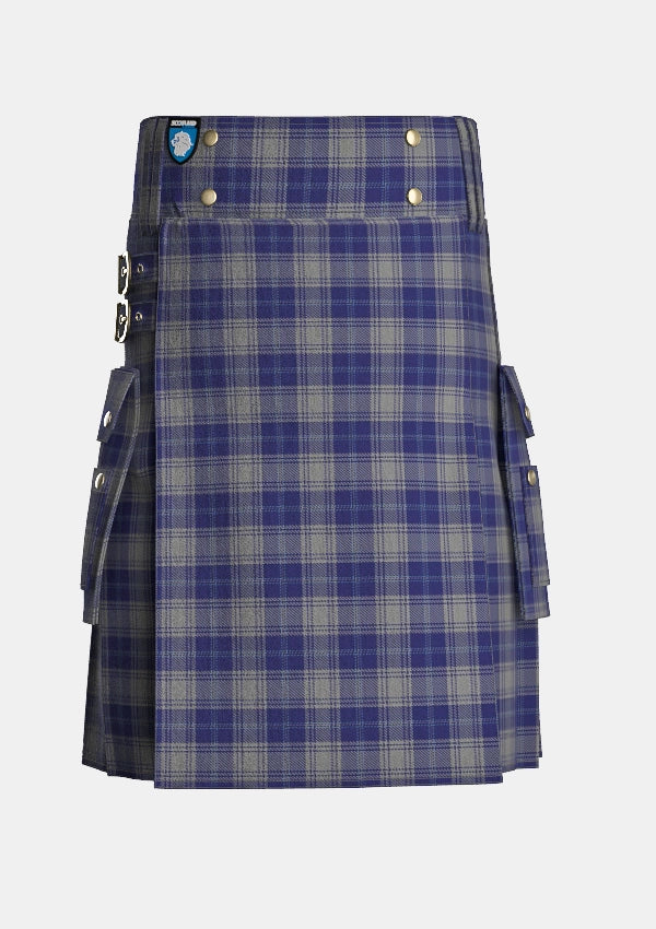 Utility_Edwards_tartan_5731_kilt_front_image_with_pleated_design_and_adjustable_buckles_for_men