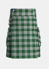 Utility_Erskine_Green_Tartan_941_kilt_front_image_with_pleated_design_and_adjustable_buckles_for_men