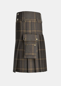 Utility_Eternity_tartan_kilt_left_image_with_pleated_design_and_adjustable_buckles_for_men