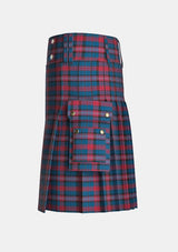 Utility_Evans_tartan_5732_kilt_left_image_with_pleated_design_and_adjustable_buckles_for_men