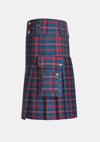 Utility_Evans_tartan_5732_kilt_left_image_with_pleated_design_and_adjustable_buckles_for_men