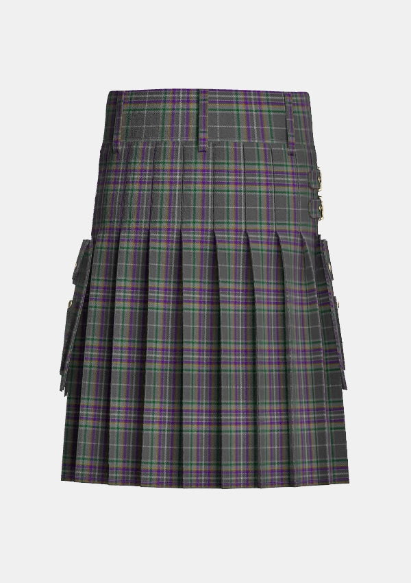 Utility_Fagan_Tartan_13552_kilt_back_image_with_pleated_design_and_adjustable_buckles_for_men