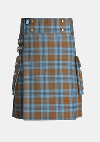 Utility_Falkirk_Tartan_2347_kilt_front_image_with_pleated_design_and_adjustable_buckles_for_men