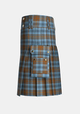 Utility_Falkirk_Tartan_2347_kilt_left_image_with_pleated_design_and_adjustable_buckles_for_men