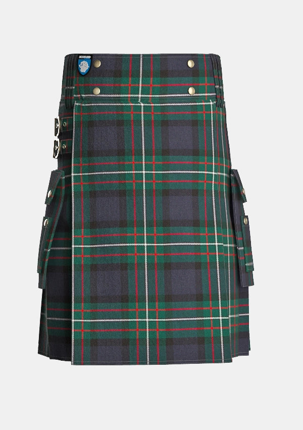 Utility_Farquharson_Modern_Tartan_kilt_front_image_with_pleated_design_and_adjustable_buckles_for_men