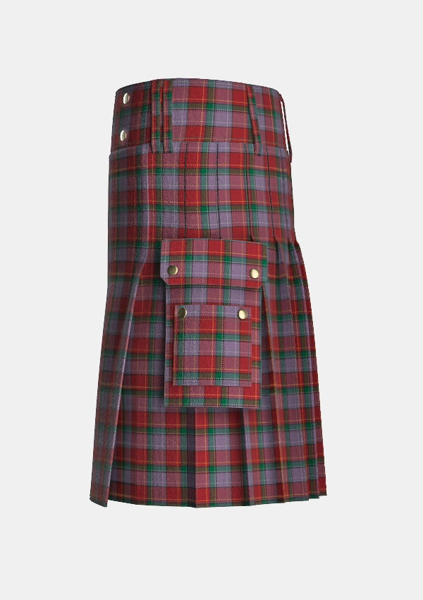 Utility_Faulkner_Tartan_10080_kilt_left_image_with_pleated_design_and_adjustable_buckles_for_men