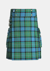 Utility_Ferguson_Ancient_Tartan_kilt_front_image_with_pleated_design_and_adjustable_buckles_for_men