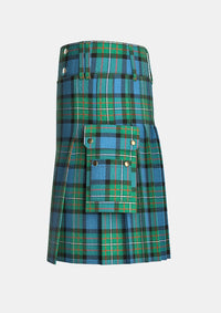 Utility_Ferguson_Ancient_Tartan_kilt_left_image_with_pleated_design_and_adjustable_buckles_for_men