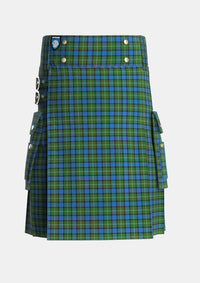 Utility_Ferguson_of_Atholl_Tartan_337_kilt_front_image_with_pleated_design_and_adjustable_buckles_for_men