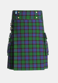 Utility_Ferguson_of_Balquhidder_Tartan_738_kilt_front_image_with_pleated_design_and_adjustable_buckles_for_men