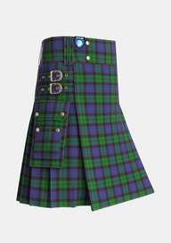 Utility_Ferguson_of_Balquhidder_Tartan_738_kilt_side_image_with_pleated_design_and_adjustable_buckles_for_men