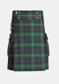 Utility_Ferguson_tartan_kilt_front_image_with_pleated_design_and_adjustable_buckles_for_men