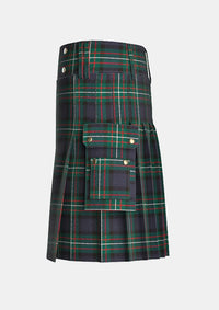 Utility_Ferguson_tartan_kilt_left_image_with_pleated_design_and_adjustable_buckles_for_men