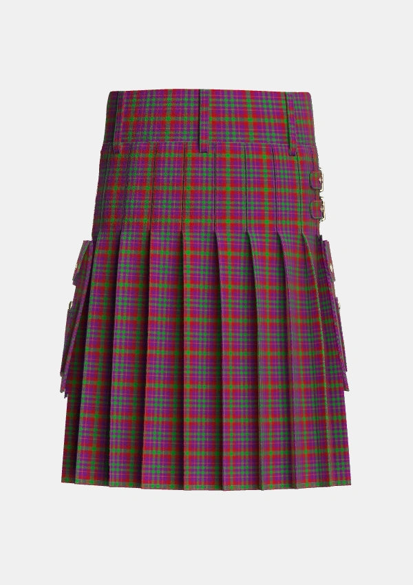 Utility_Fiddes_Corrected_Tartan_4854_kilt_back_image_with_pleated_design_and_adjustable_buckles_for_men