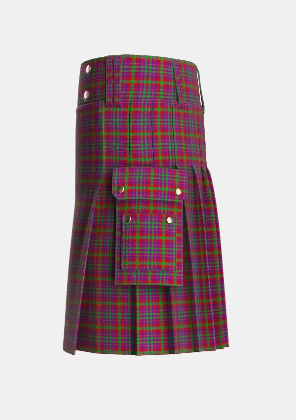 Utility_Fiddes_Corrected_Tartan_4854_kilt_left_image_with_pleated_design_and_adjustable_buckles_for_men