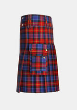 Utility_Fife_tartan_2503_kilt_left_image_with_pleated_design_and_adjustable_buckles_for_men