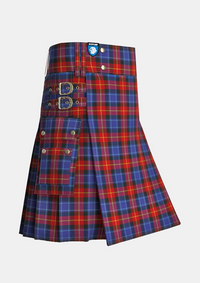 Utility_Fife_tartan_2503_kilt_side_image_with_pleated_design_and_adjustable_buckles_for_men