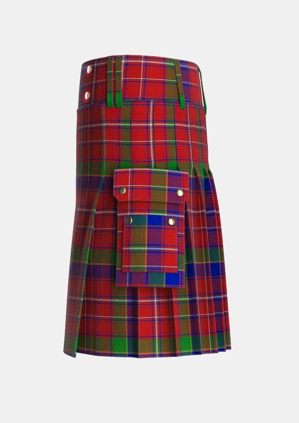 Utility_Fitzgerald_Dress_Tartan_1818_kilt_left_image_with_pleated_design_and_adjustable_buckles_for_men