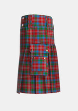 Utility_Fitzgerald_Red_Tartan_576_kilt_left_image_with_pleated_design_and_adjustable_buckles_for_men