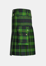 Utility_Fitzpatrick_Hunting_Tartan_kilt_left_image_with_pleated_design_and_adjustable_buckles_for_men