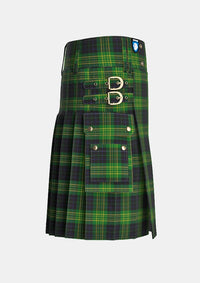 Utility_Fitzpatrick_Hunting_Tartan_kilt_right_image_with_pleated_design_and_adjustable_buckles_for_men