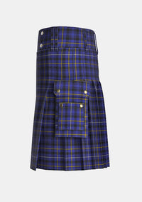 Utility_Fleming_Tartan_2531_kilt_left_image_with_pleated_design_and_adjustable_buckles_for_men